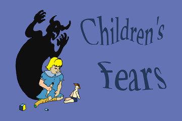 Children fear, shadow on the wall