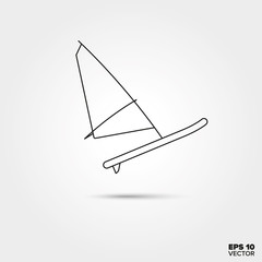 Windsurfing Line Icon