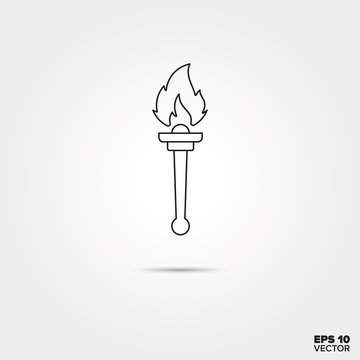 Olympic Flame Line Icon