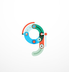 Obraz premium Cartoon linear letters icons