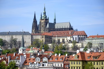 Naklejka na ściany i meble Architecture from Prague with blue sky