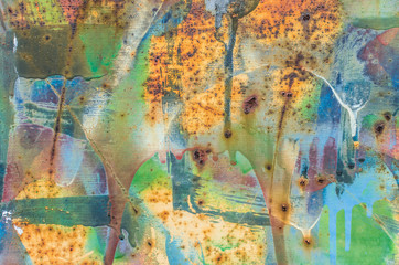 Abstract rusty and multicolored background