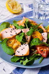 Salad with salmon