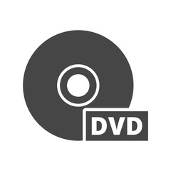 Black dvd icon isolated on white - obrazy, fototapety, plakaty