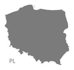 Poland Map grey