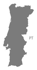 Portugal Map grey