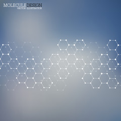 Structure molecule of DNA and neurons. Abstract background. Medicine, science, technology. Vector illustration for your design