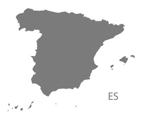 Fototapeta na wymiar Spain Map grey