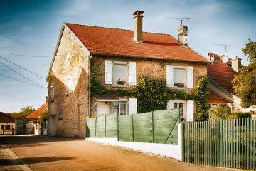 Old house in small village in Champagne area