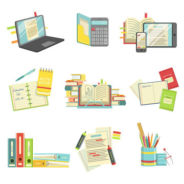 Education And Studies Related Illustrations Set