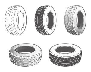 Car tire rubber wheel set