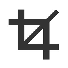 Crop icon. Simple flat logo of crop sign on white background. Vector illustration.