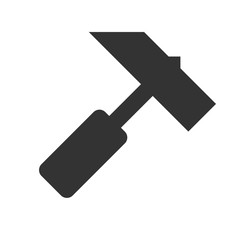 Hammer icon. Simple flat logo of hammer on white background. Vector illustration.