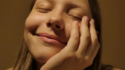 Yawning teen girls face. 4K UHD. - Powered by Adobe