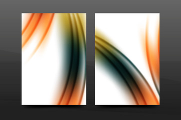 Naklejka premium Wave pattern annual report business cover design