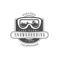Snowboarding Ice Club Emblem Design