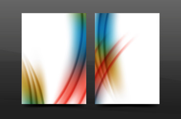 Naklejka premium Wave pattern annual report business cover design