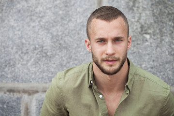Portrait close up of young man
