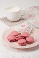 Macaroons Biscuits. Handmade Heart. Rustic Style