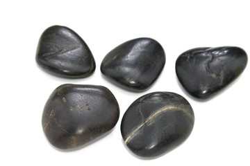 Black SPA stones set isolated on white background