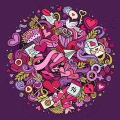 Cartoon vector hand drawn Doodle Love illustration
