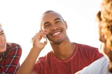 Man talking over phone