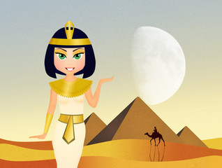 cute Cleopatra queen cartoon