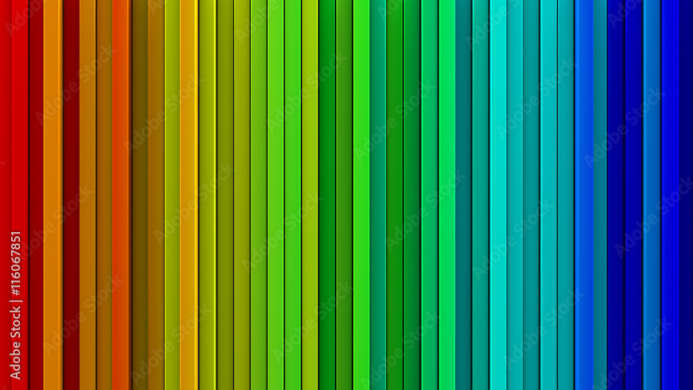 Poster rainbow gradient lines 3d render