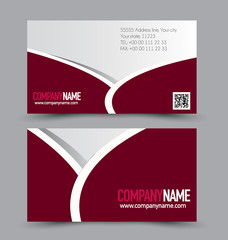 Fototapeta premium Business card design set template for company corporate style. Red color. Vector illustration.