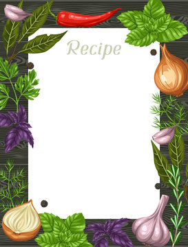 Frame design with various herbs and spices