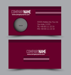 Naklejka premium Business card design set template for company corporate style. Red color. Vector illustration.