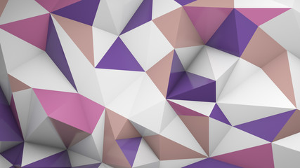 Obraz premium Polygonal 3D surface chaotic deformed