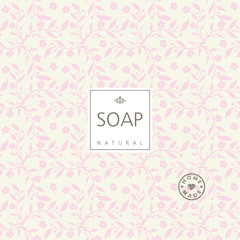 Vector background for natural handmade soap, decorative paper