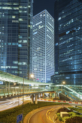 Fototapeta na wymiar Night traffic in Hong Kong City