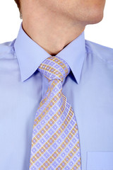 Blue shirt and tie close-up