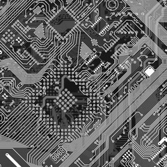 Printed monochrome industrial circuit board texture
