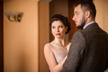 sensual couple portrait indoor