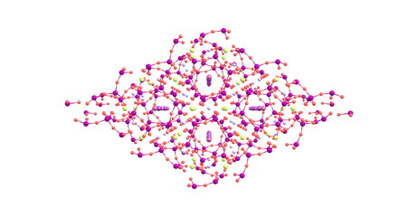 Emerald molecular structure isolated on white