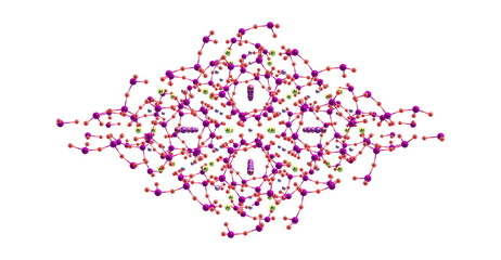 Emerald molecular structure isolated on white