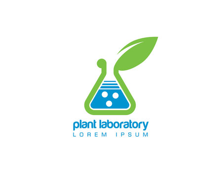 chemistry laboratory plant hidroponia organica emblem