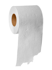 Toilet paper on white background