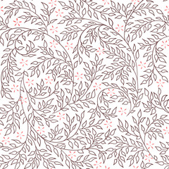 Brown floral seamless pattern