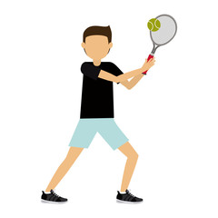 male athlete practicing tennis isolated icon design, vector illustration  graphic 