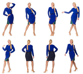 Composite photo of woman in various poses