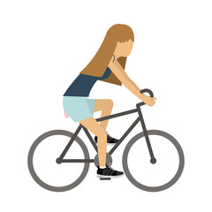 Obraz premium female athlete practicing biking isolated icon design, vector illustration graphic 