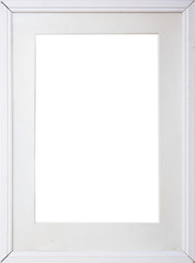 antique light wooden frame isolated on white background