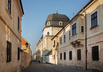 Fototapeta na wymiar Old street in Trnava. Slovakia
