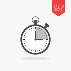 Stopwatch, timer icon. Flat design gray color symbol. Modern UI