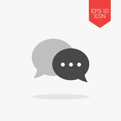 Chat icon. Flat design gray color symbol. Modern UI web navigati