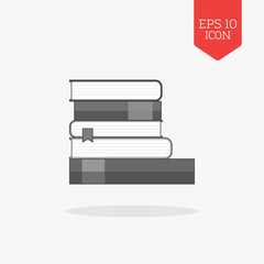 Books icon. Flat design gray color symbol. Modern UI web navigat